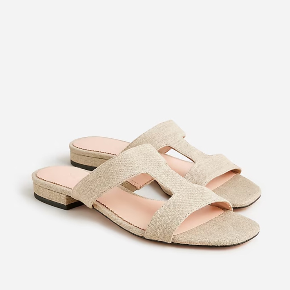 J Crew Textured Fabric Slide Sandals